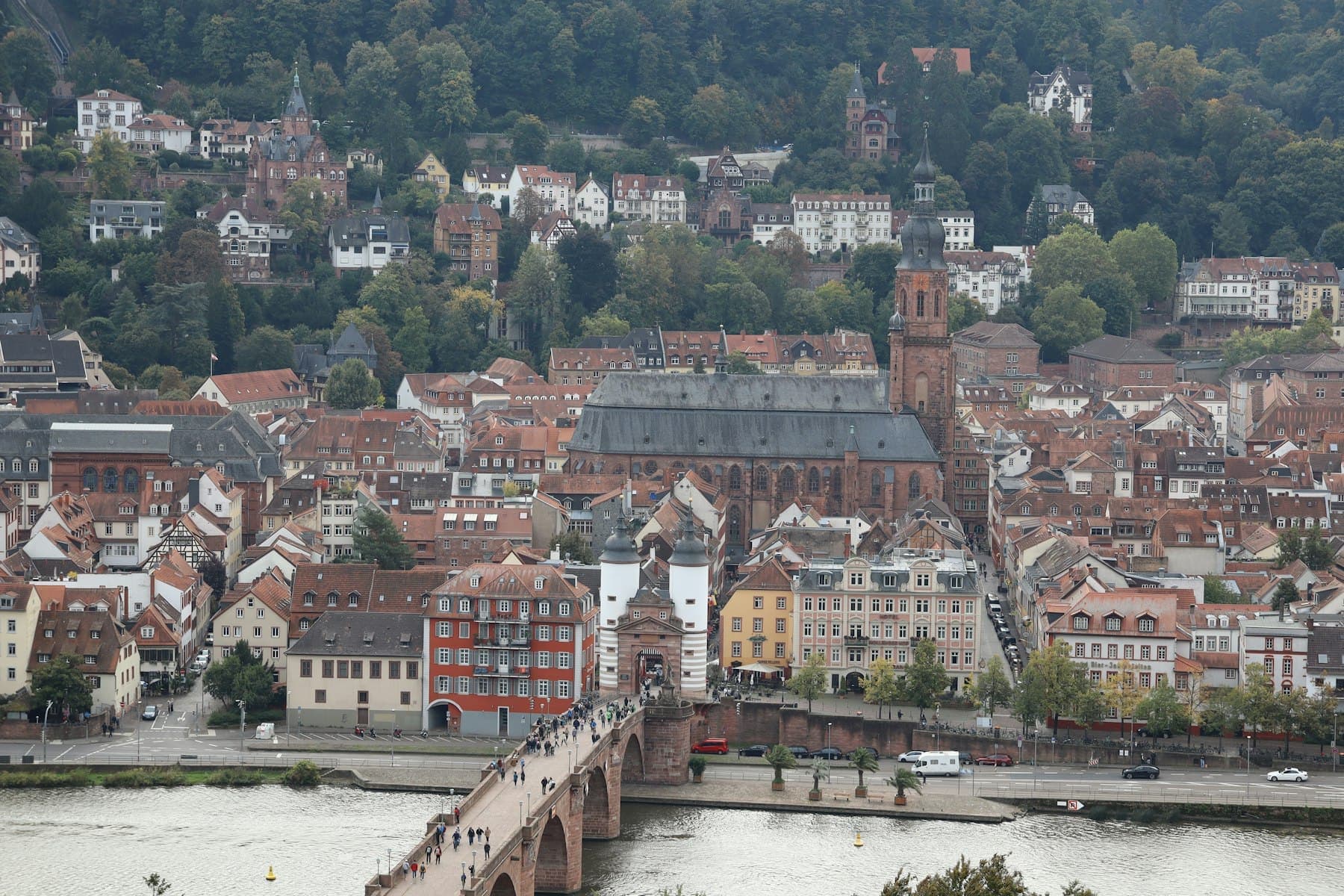 Heidelberg's old town and bridge over the Neckar